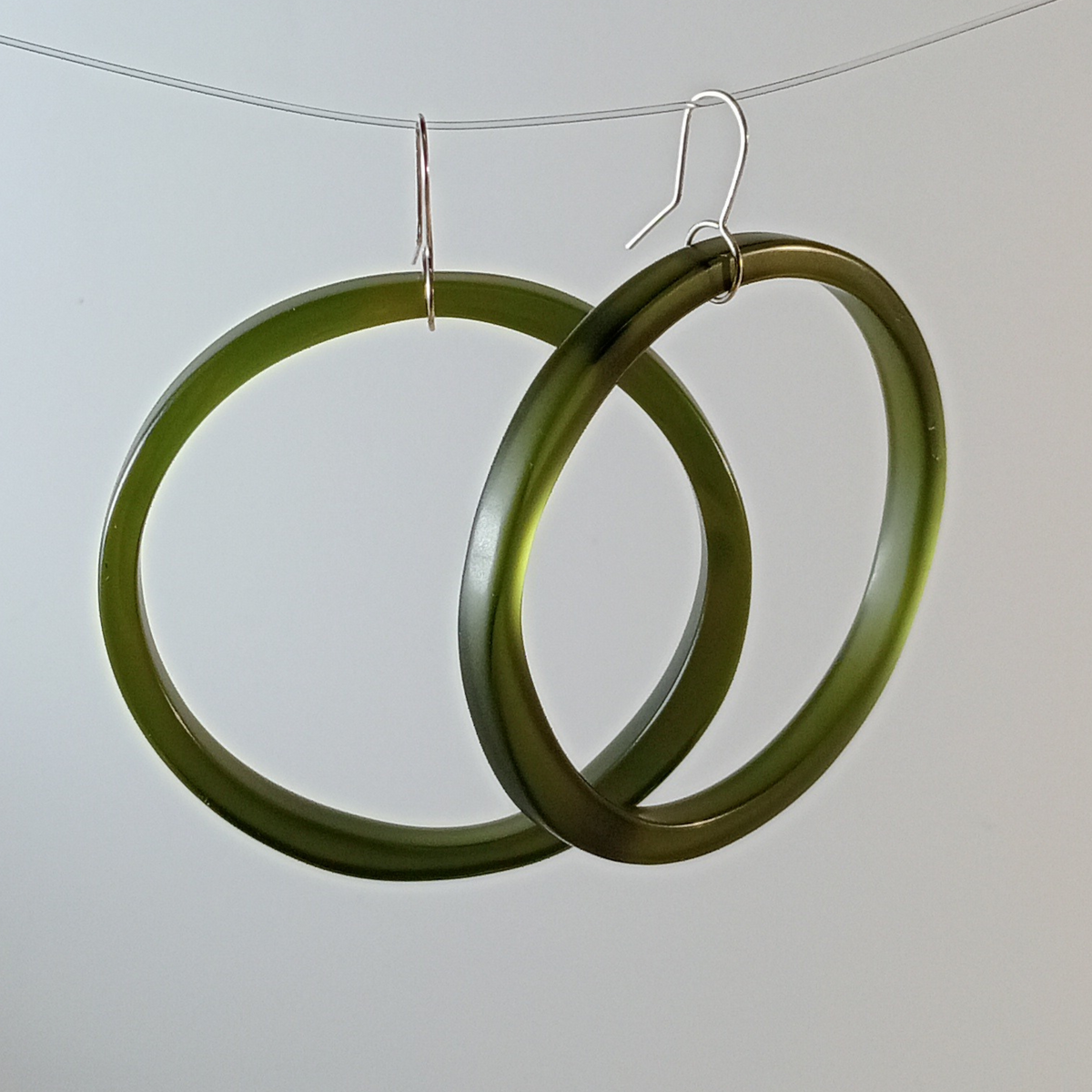Extra Large Hoop Earrings shown with less light illumination.