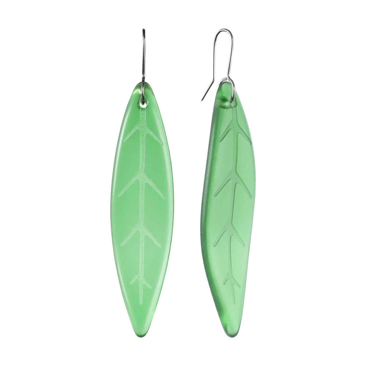 Tawa Leaf Earrings Green