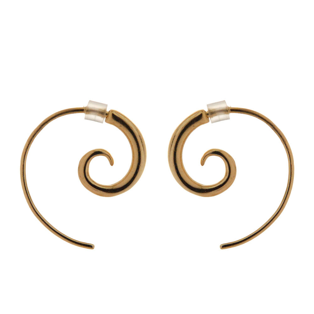 Spiral Gold Plated Earrings Small