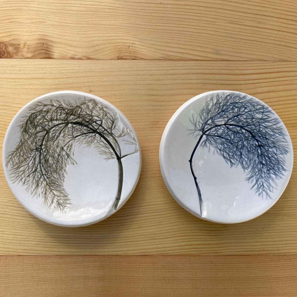 Fennel Ring Dishes - Olive & Dark Blue