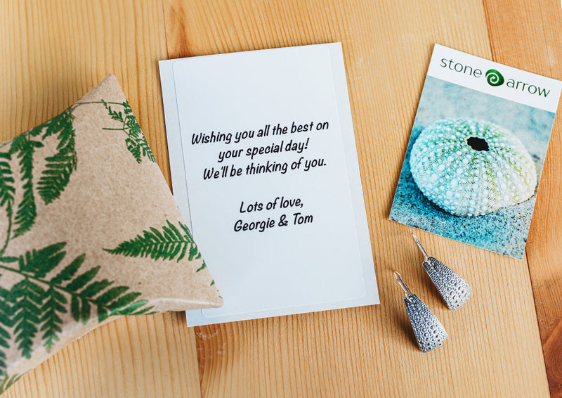 Example gift wrapping and card