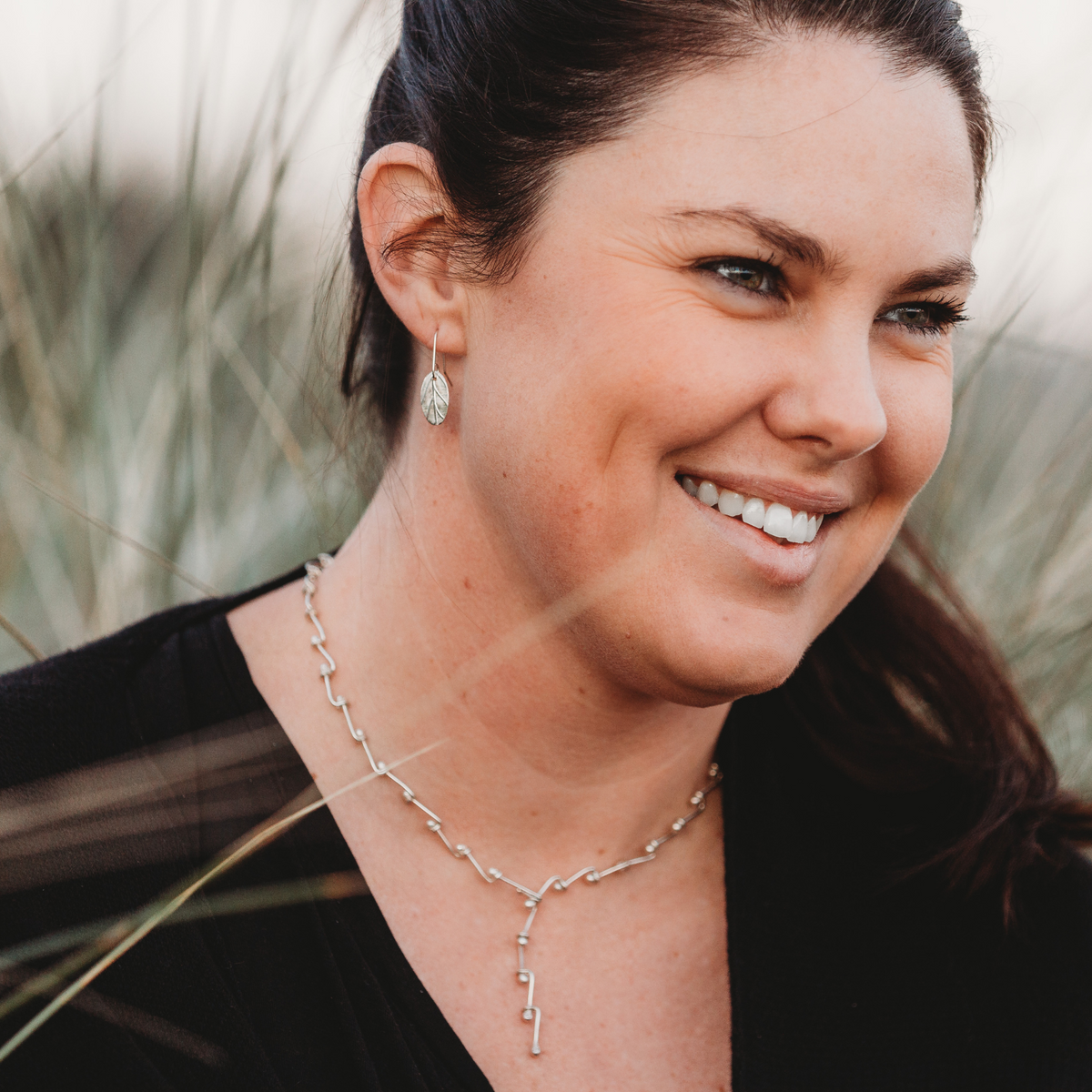 Silver Garland Earrings and Dewdrop Choker