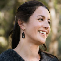 Goodnight Kiwi Earrings Black worn on model