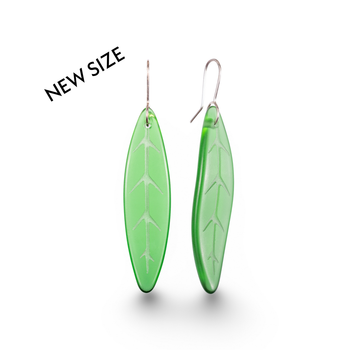 Tawa Leaf Earrings Small Green