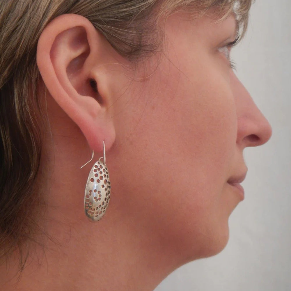 Spiral Hole Earrings Silver