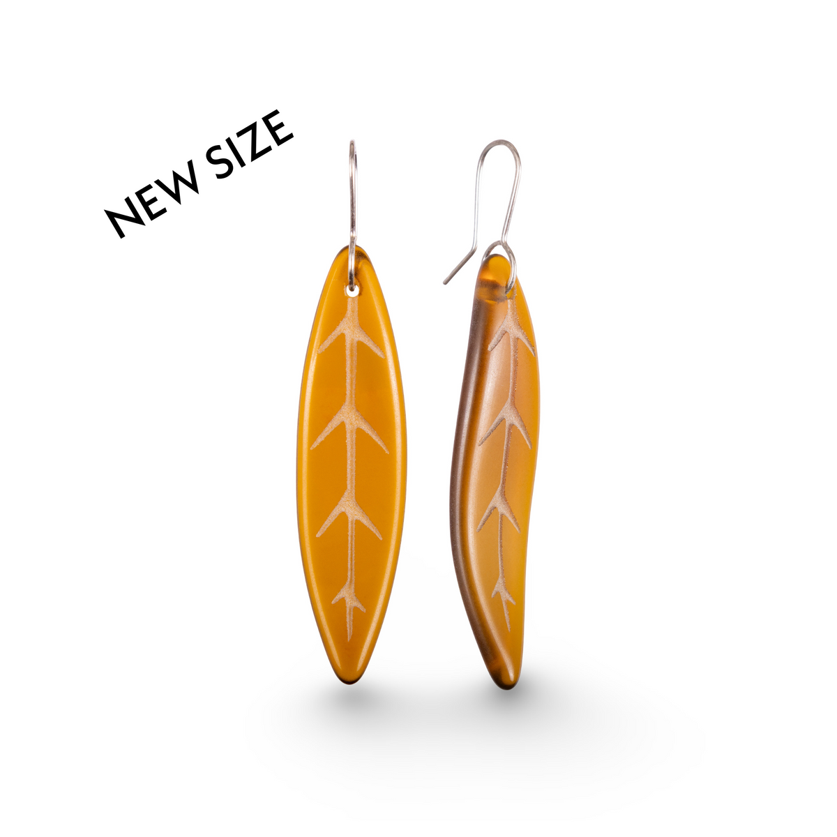 Tawa Leaf Earrings Small Brown
