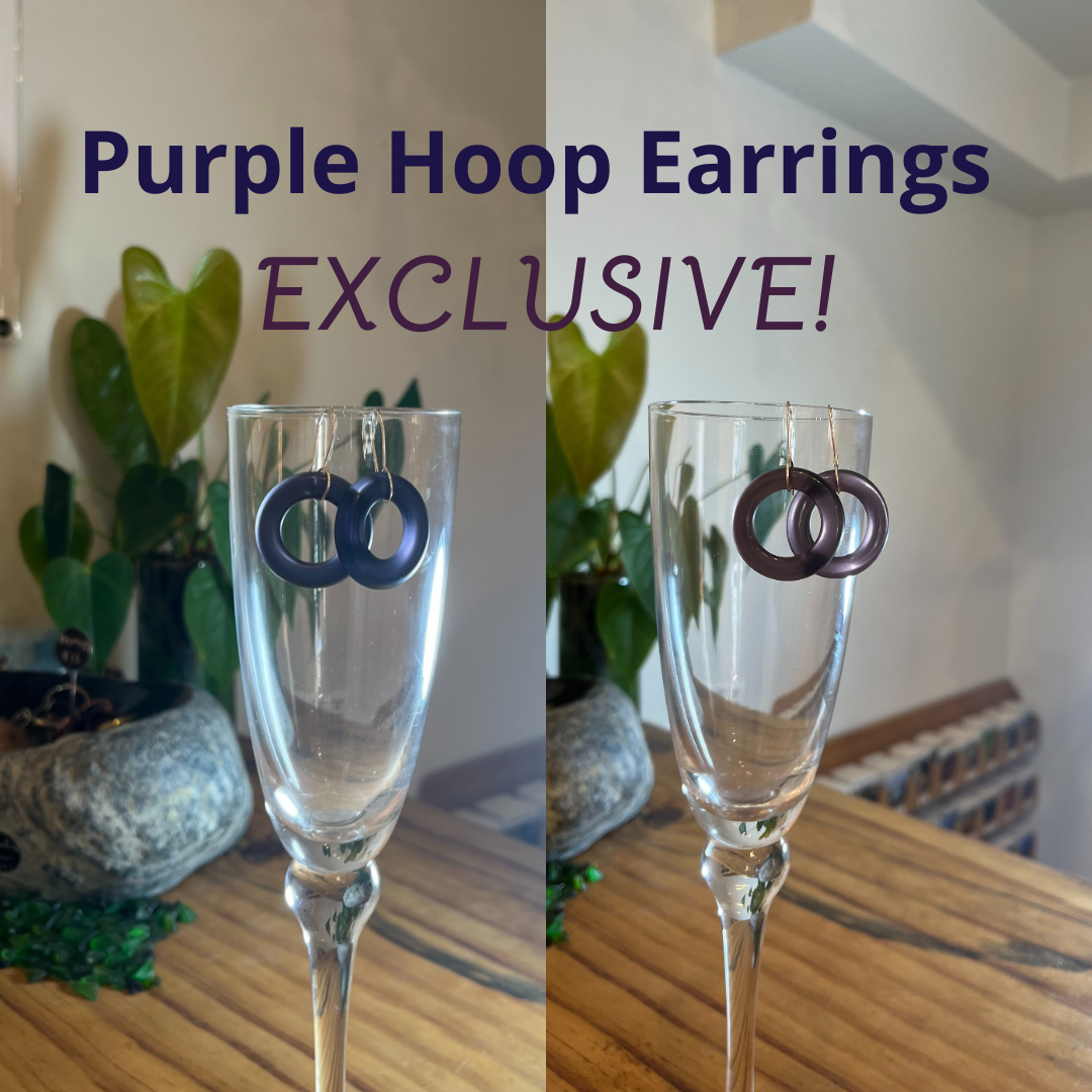 Purple Hoop Earrings two variants