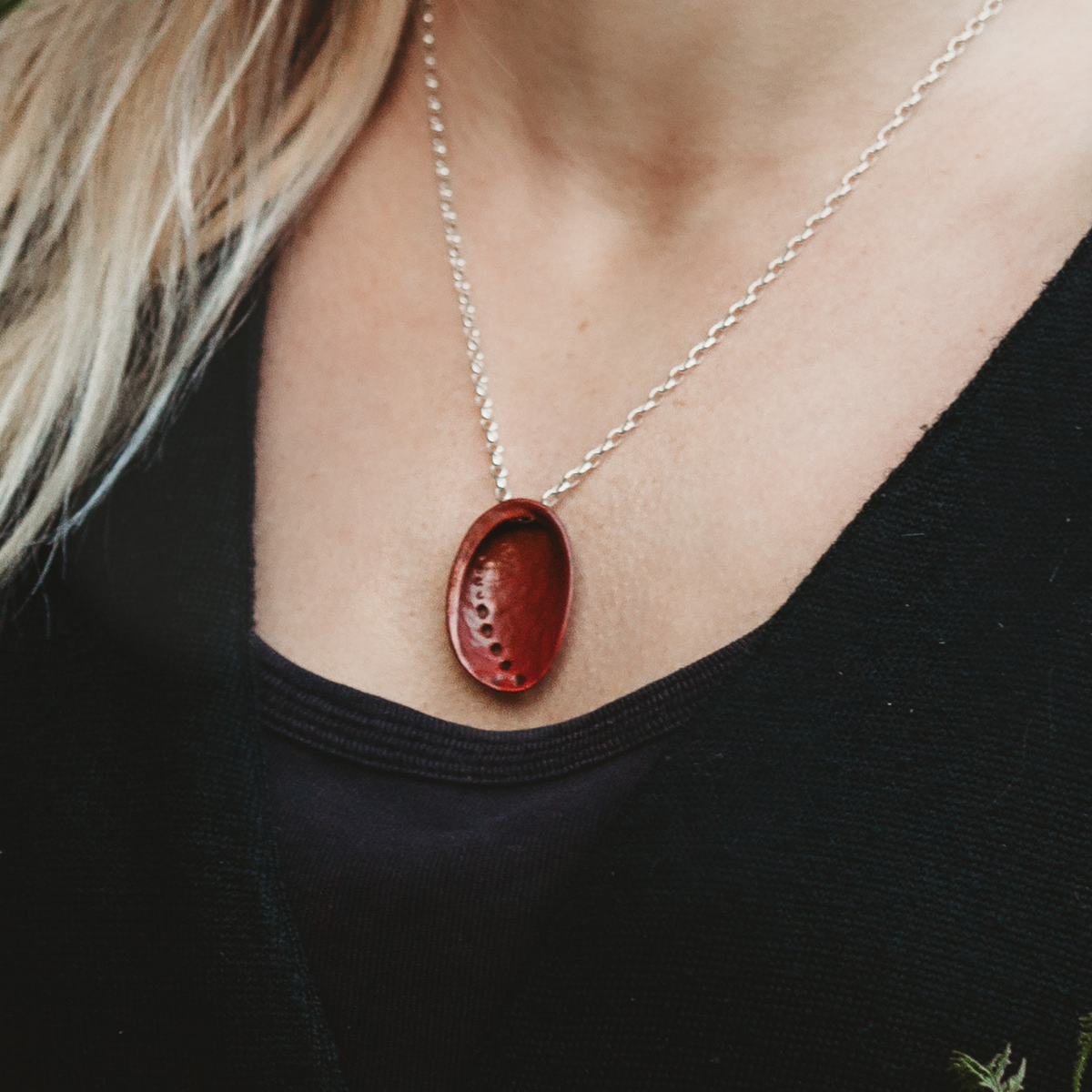 Extra Large Copper Baby Paua Pendant