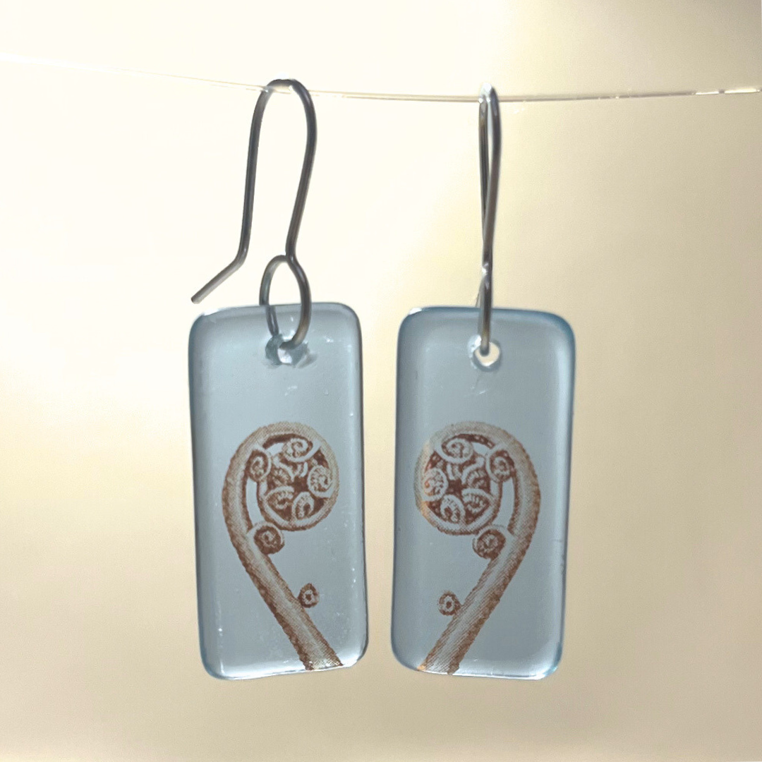 Iron Printed Glass Earring Design Seconds