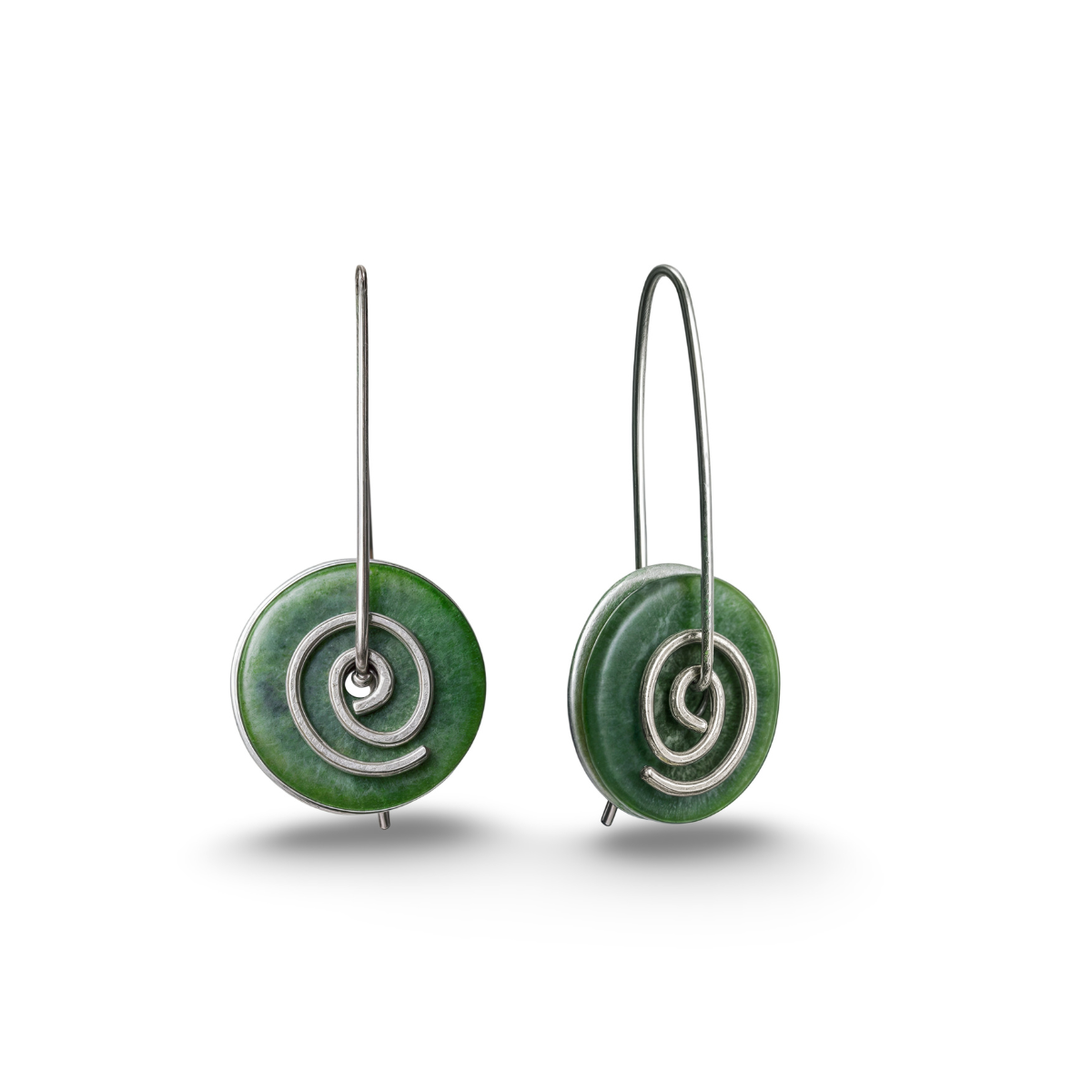 Greenstone Spiral Earrings Small