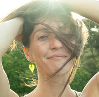 Kawakawa Leaf Earrings Green worn on model