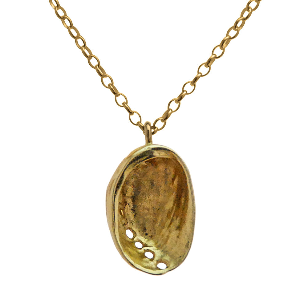 Gold Baby Pāua Pendant Medium
