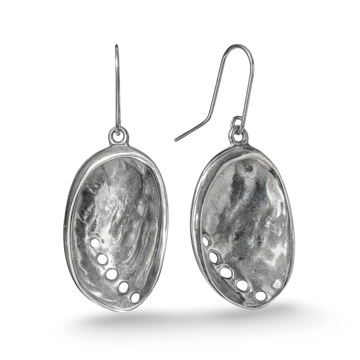 Baby Pāua Earrings Silver Large