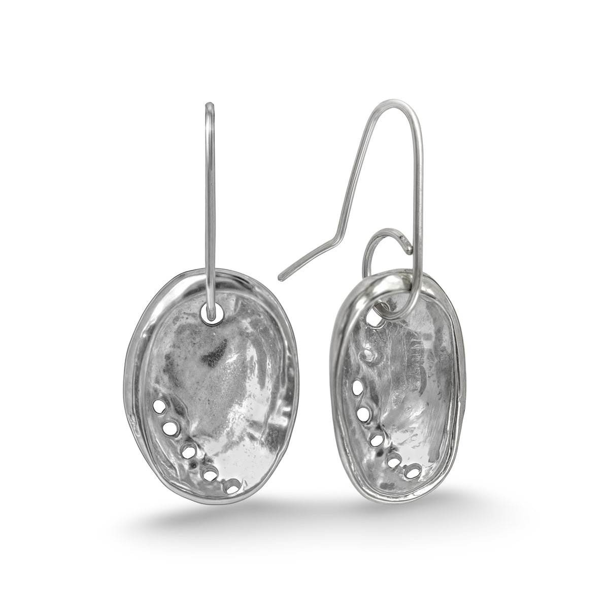 Baby Pāua Earrings Silver Medium