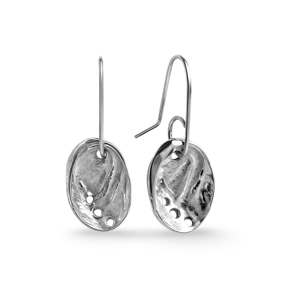 Baby Pāua Earrings Silver Small