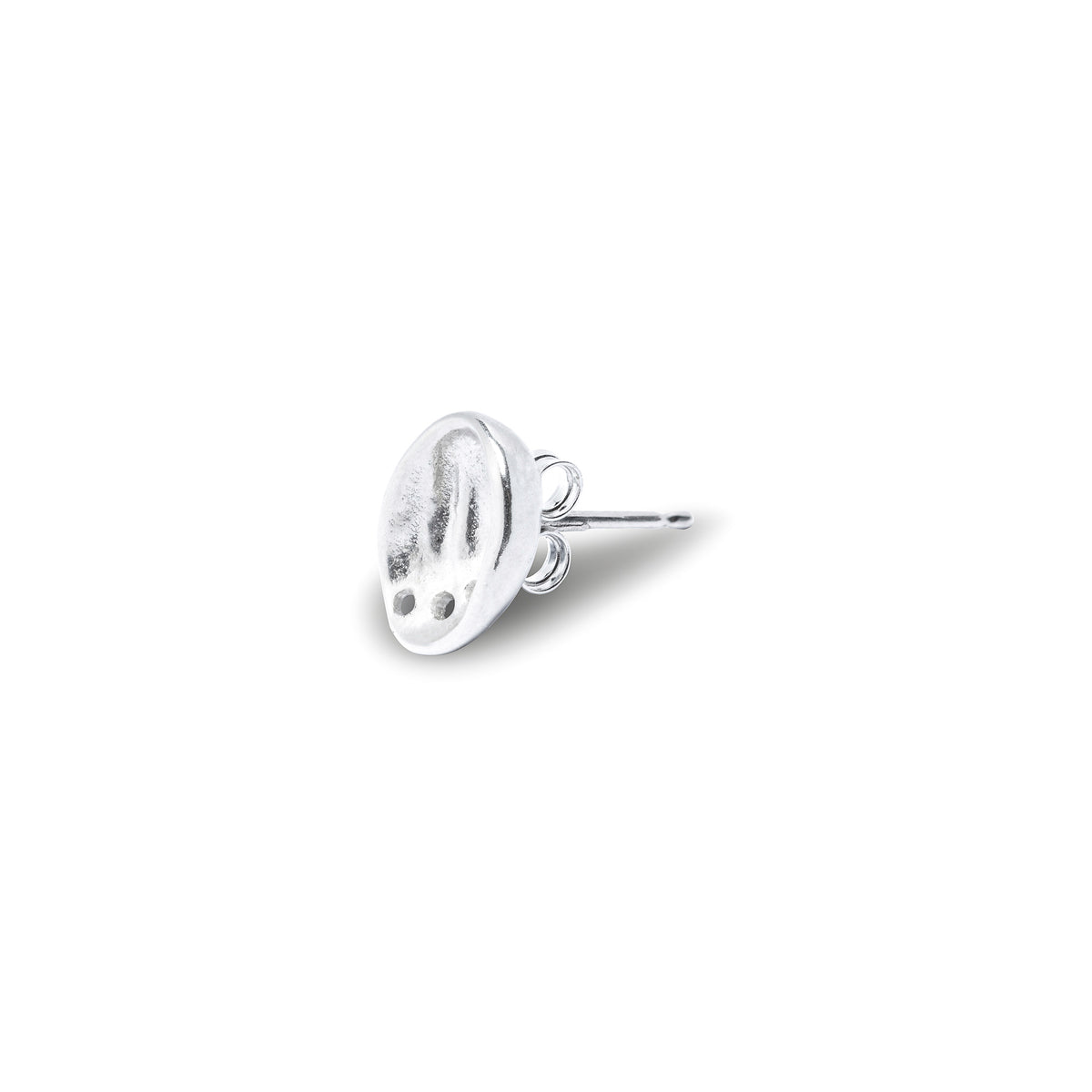 Baby Pāua Stud Sterling Silver side view