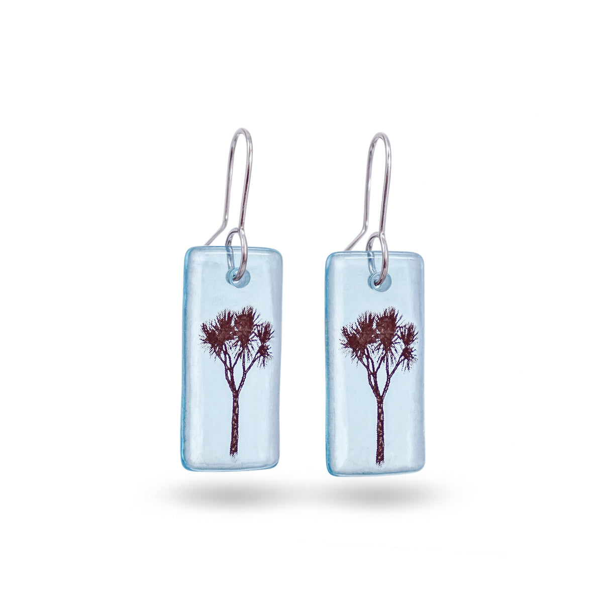 Cabbage Tree Earrings Light Blue