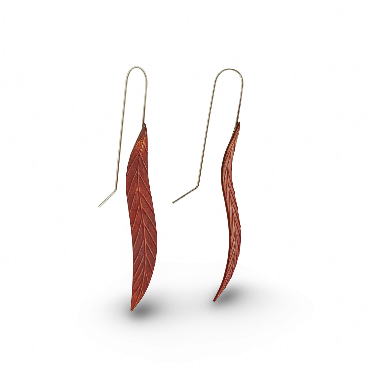 Copper Leaf Earrings Large