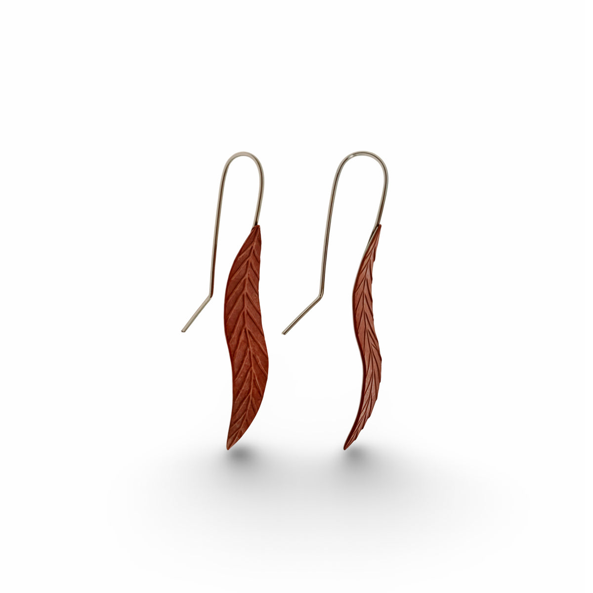 Copper Leaf Earrings Small