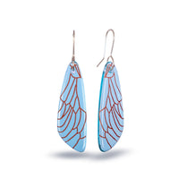 Dragonfly Wing Earrings Light Blue