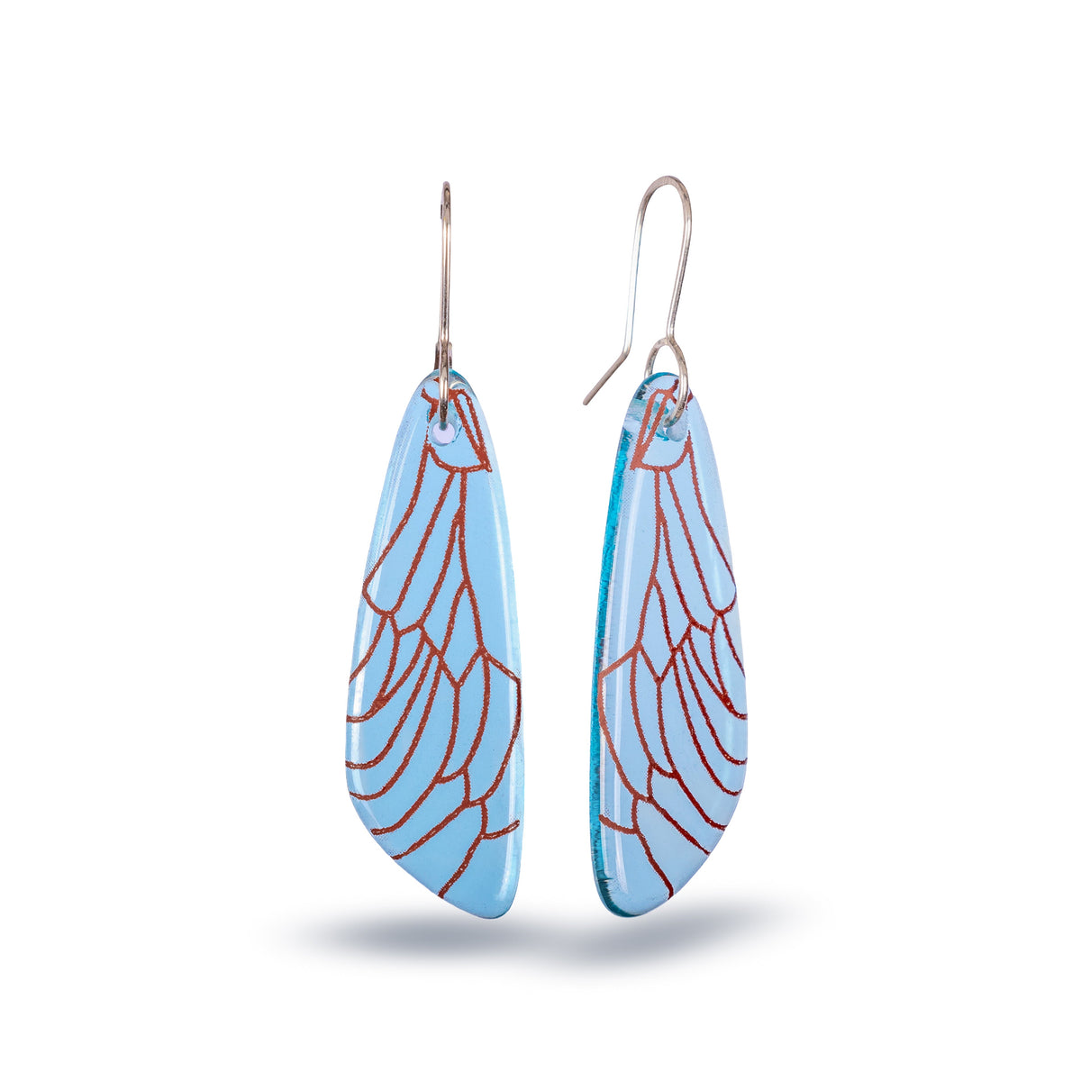 Dragonfly Wing Earrings Light Blue