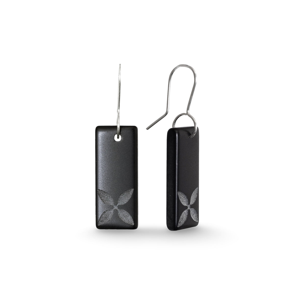 Drop Tapa Earrings Black