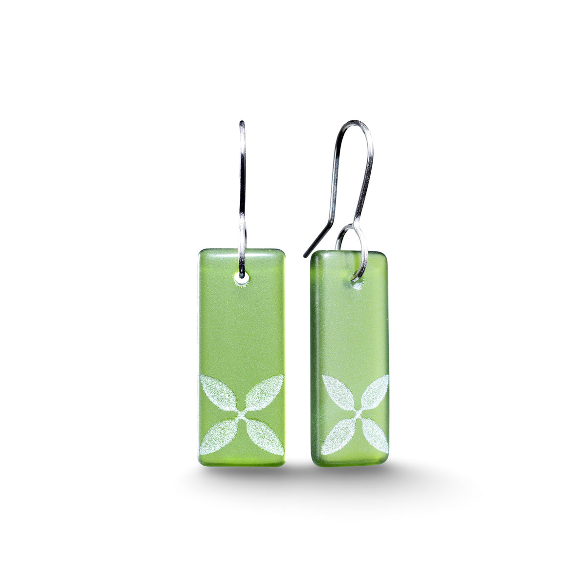 Drop Tapa Earrings Green
