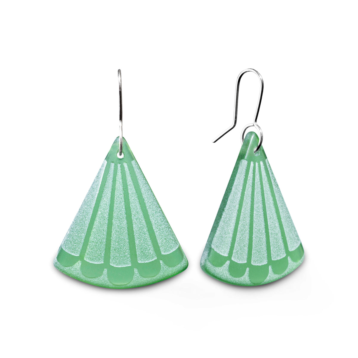 Fantail Tail Earrings Green