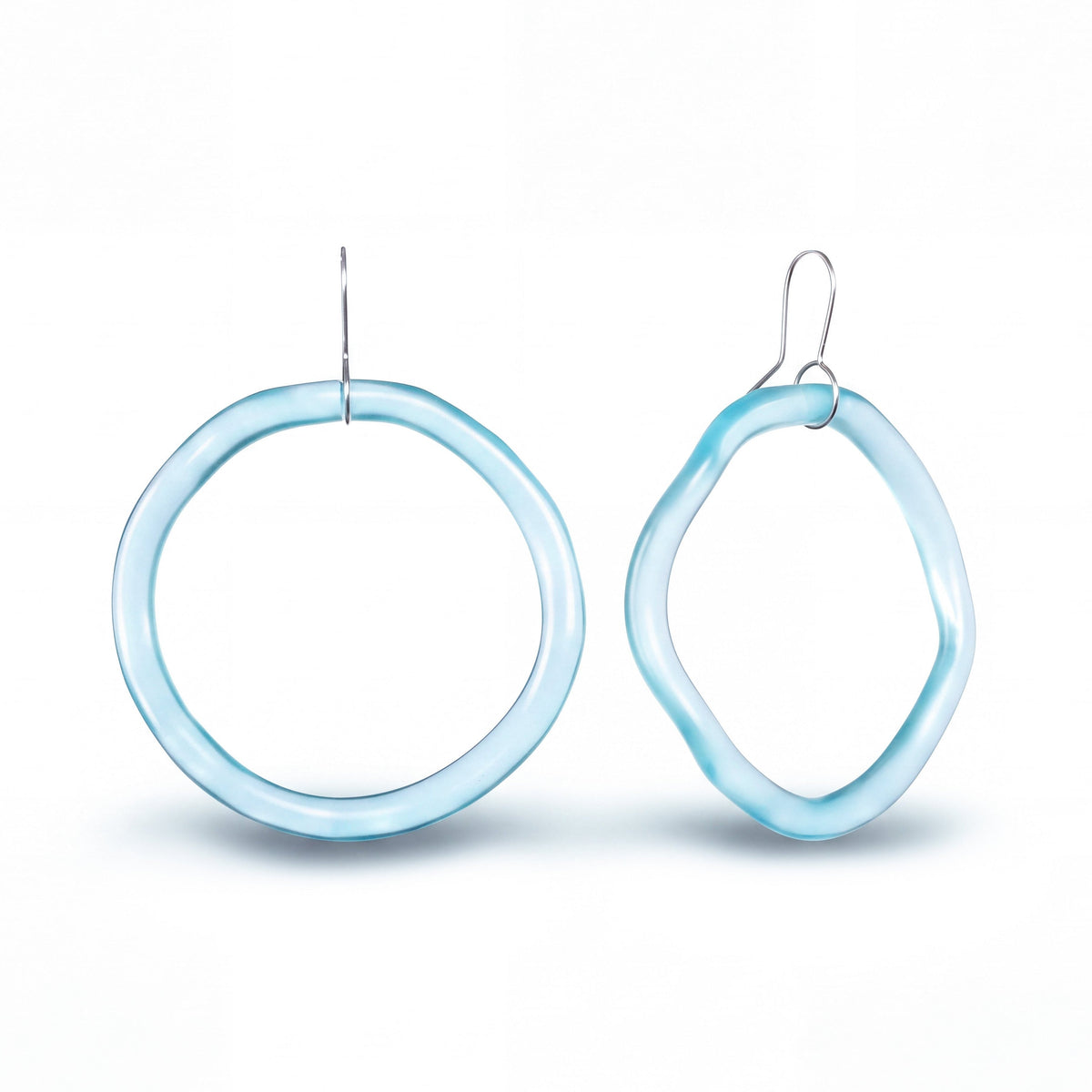 Funky Hoop Earrings M/L Light Blue