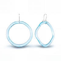 Funky Hoop Earrings M/L Light Blue