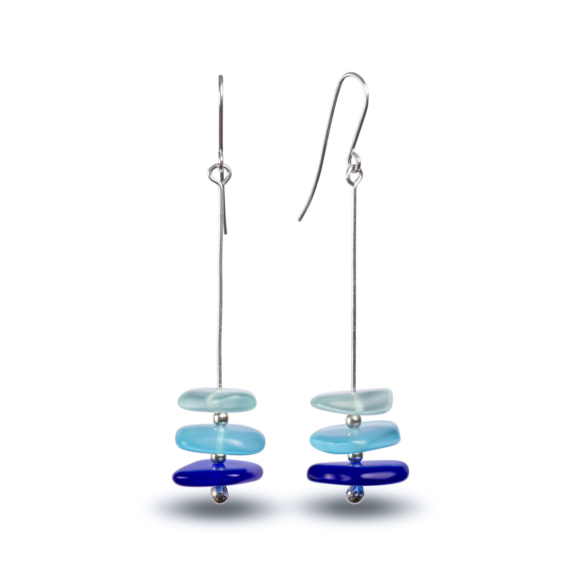 Pancake Stack Earrings Blue