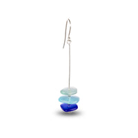 Pancake Stack Earrings Blue angle view