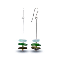 Pancake Stack Earrings Green
