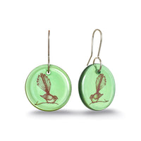 Fantail Disc Earrings Green