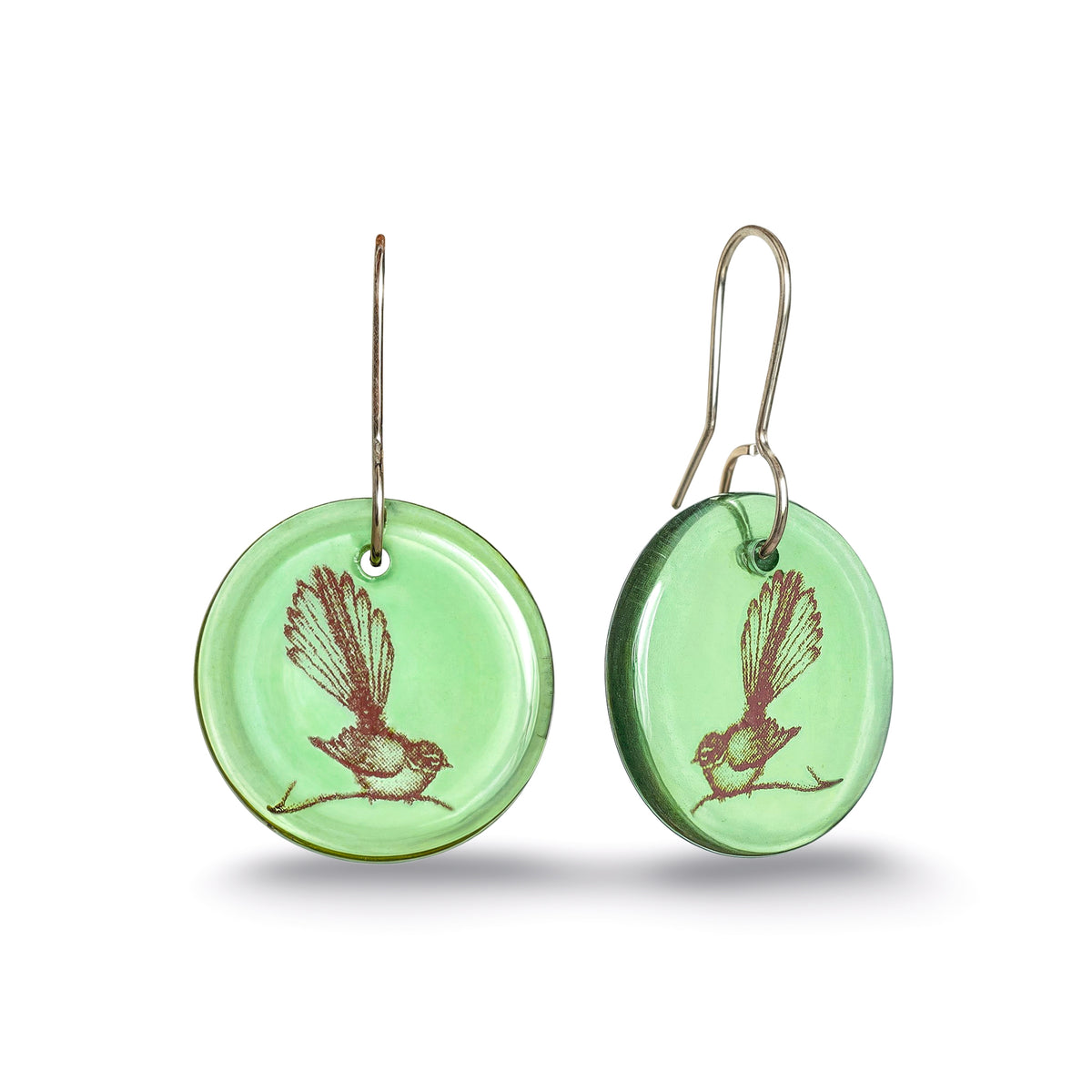 Fantail Disc Earrings Green