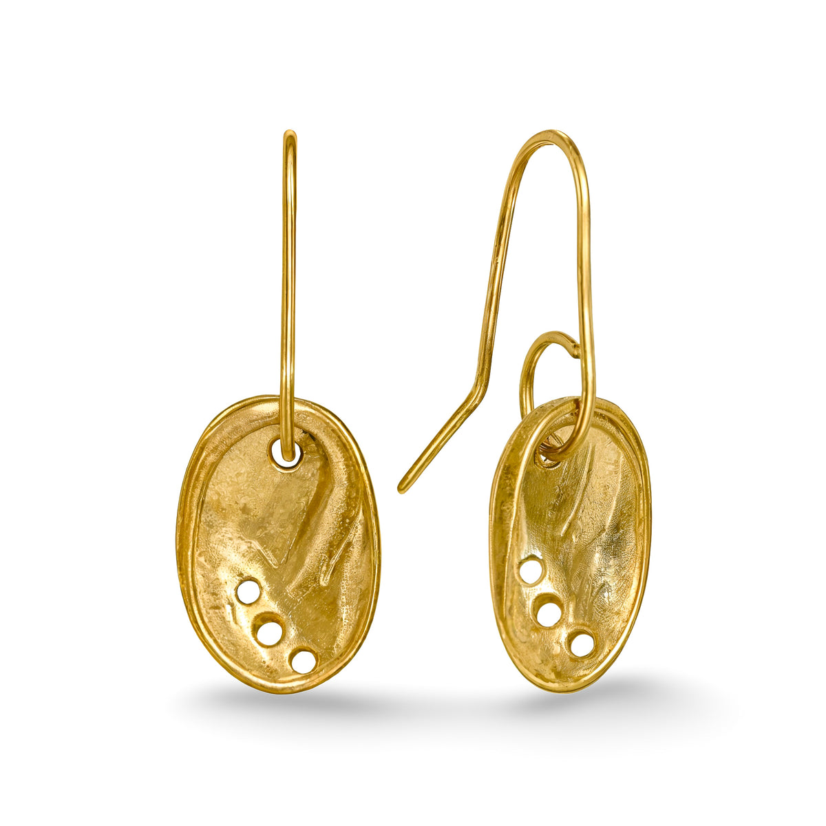 Baby Pāua Earrings Gold Small