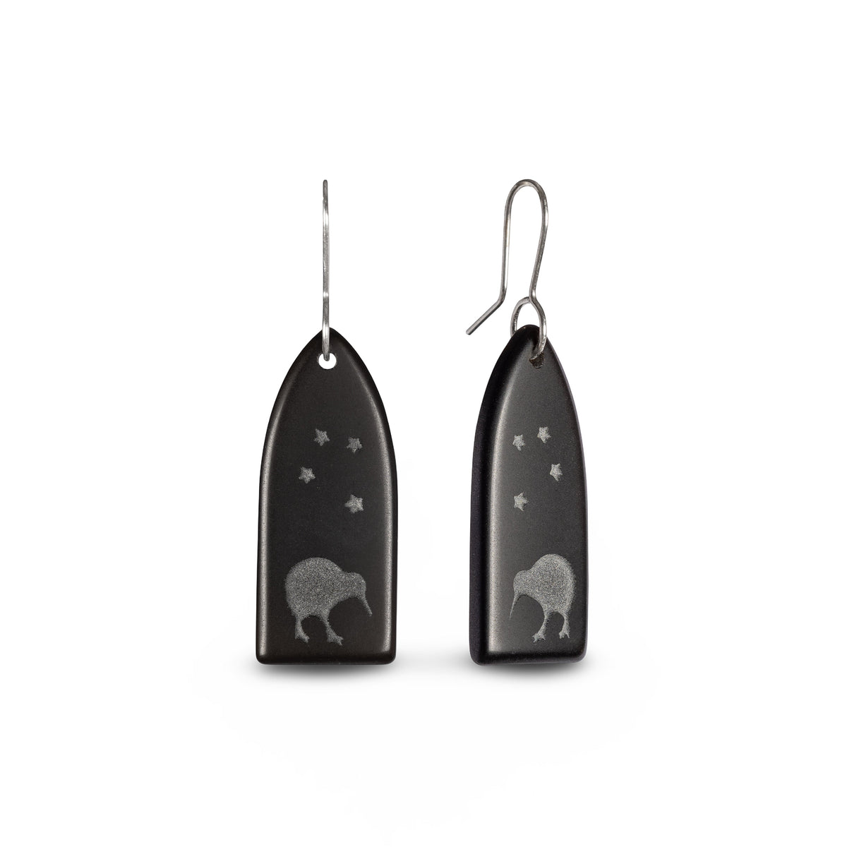 Goodnight Kiwi Earrings Black