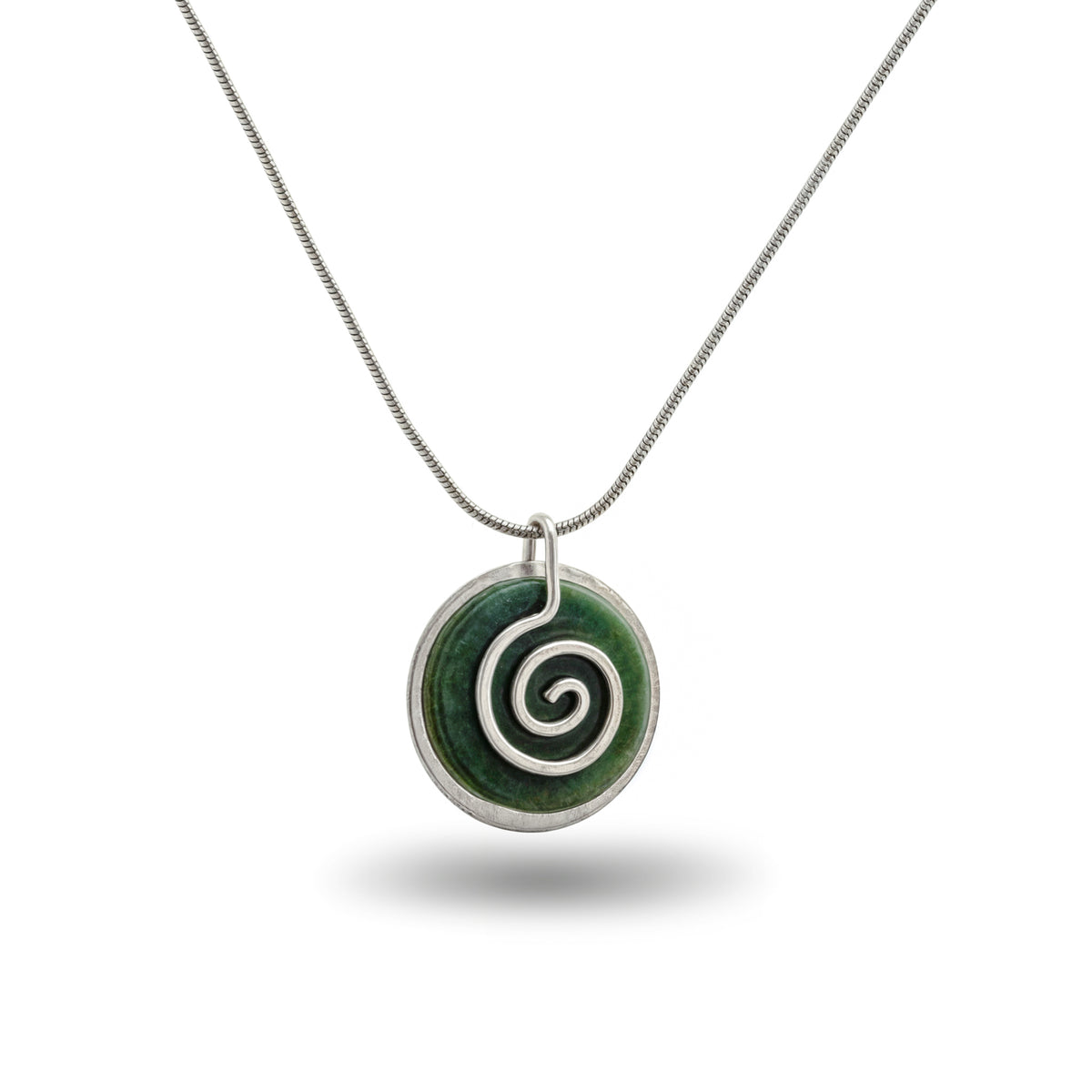 Silver Greenstone Spiral Choker (Necklace)