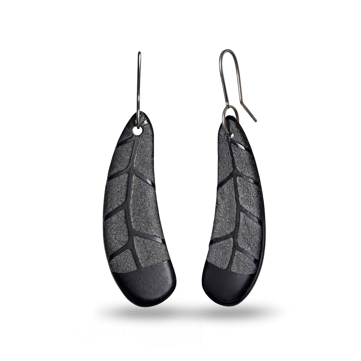 Huia Feather Earrings Black