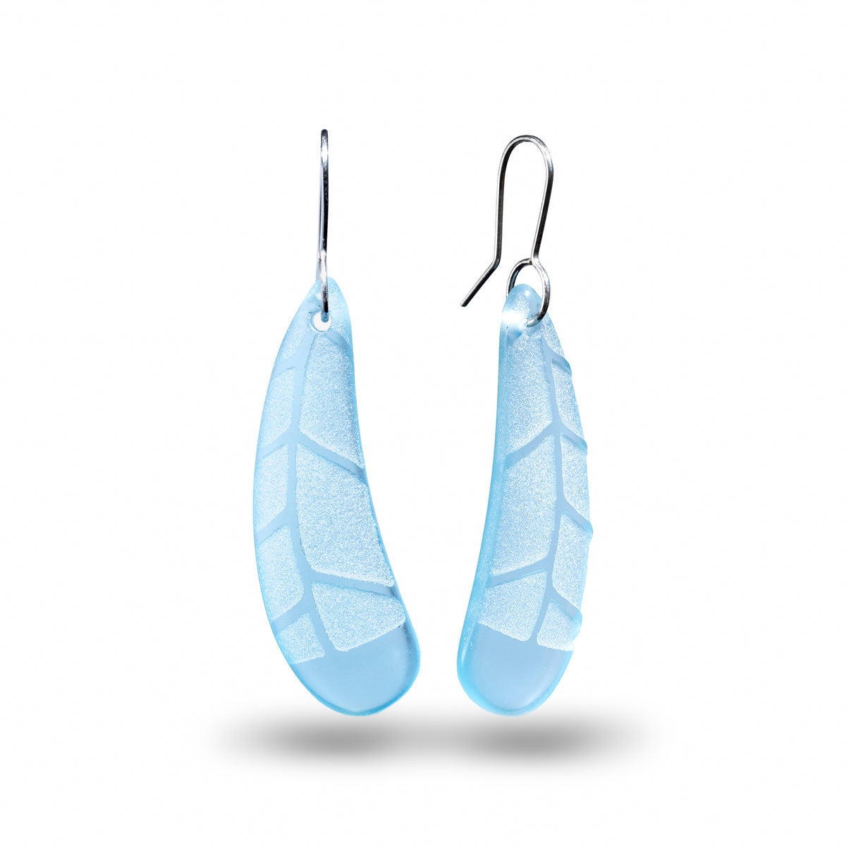 Huia Feather Earrings Light Blue