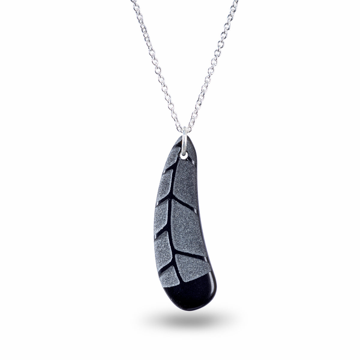 Huia Feather Pendant Black