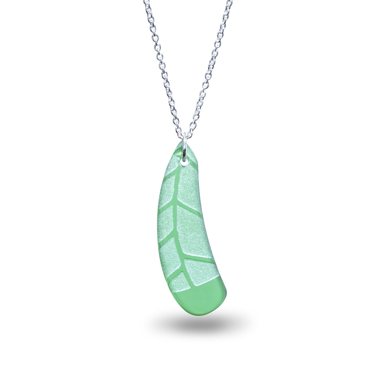 Huia Feather Pendant Green