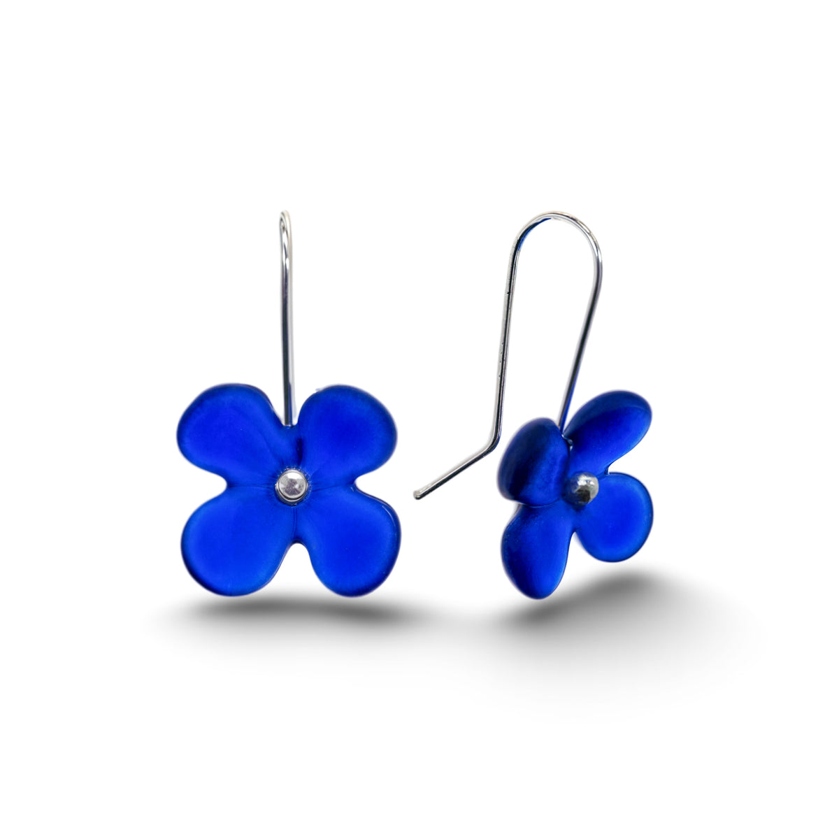 Hydrangea Earrings Dark Blue