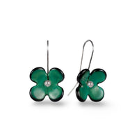 Hydrangea Flower Earrings Teal