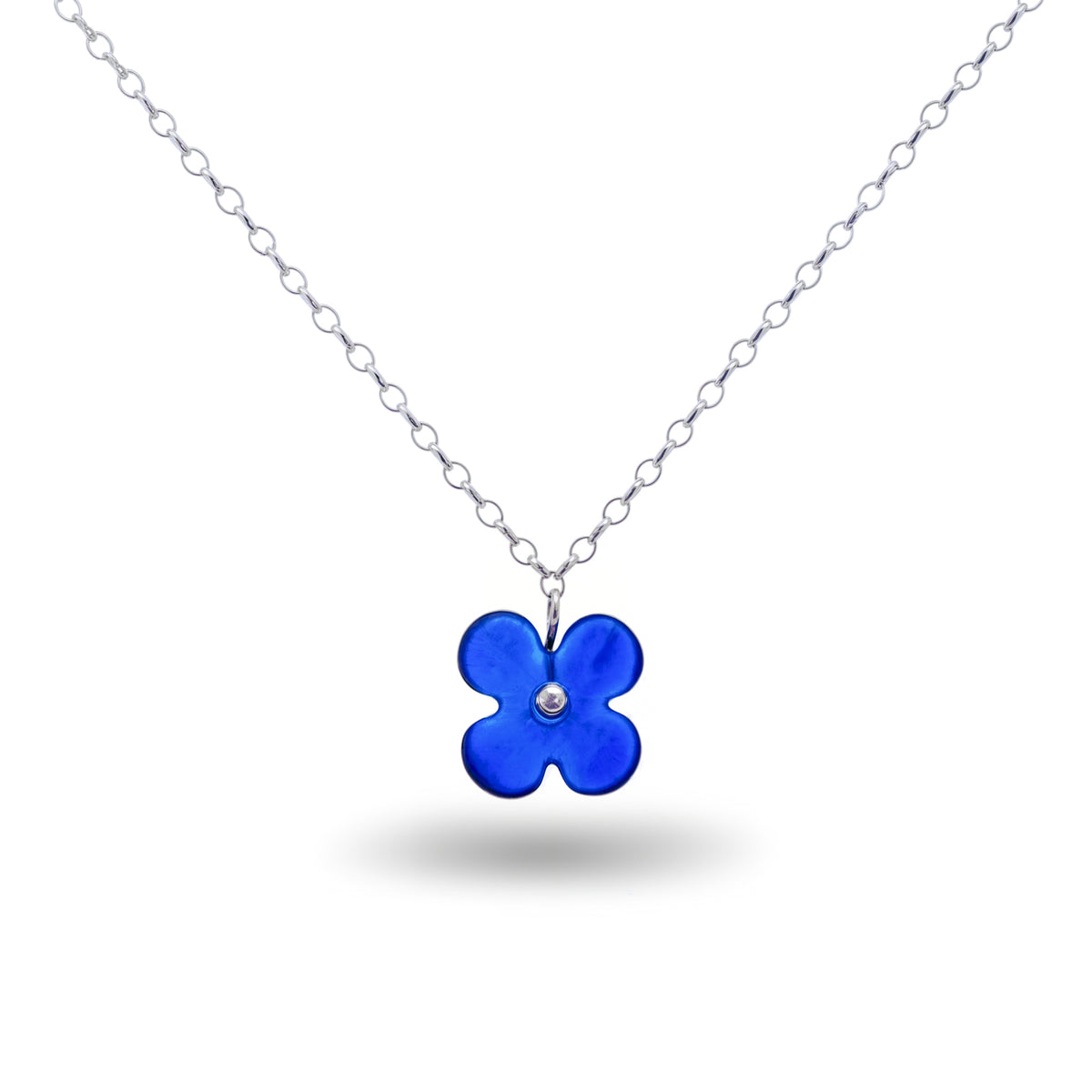 Hydrangea Flower Pendant Dark Blue