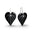 Black Kawakawa Leaf Earrings