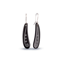 Koru Frond Earrings Small Black