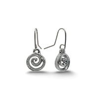 Koru Drop Earrings Silver