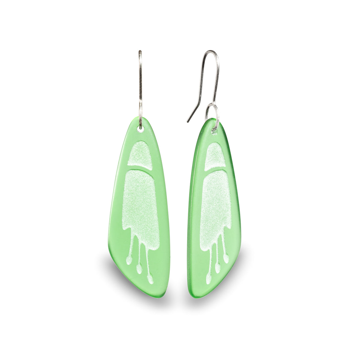 Kōwhai Flower Earrings Green