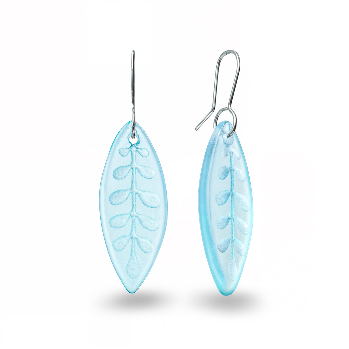 Kōwhai Leaf Earrings Light Blue